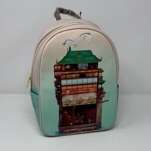 Loungefly Multicolor Backpack with Green and Pink Accents